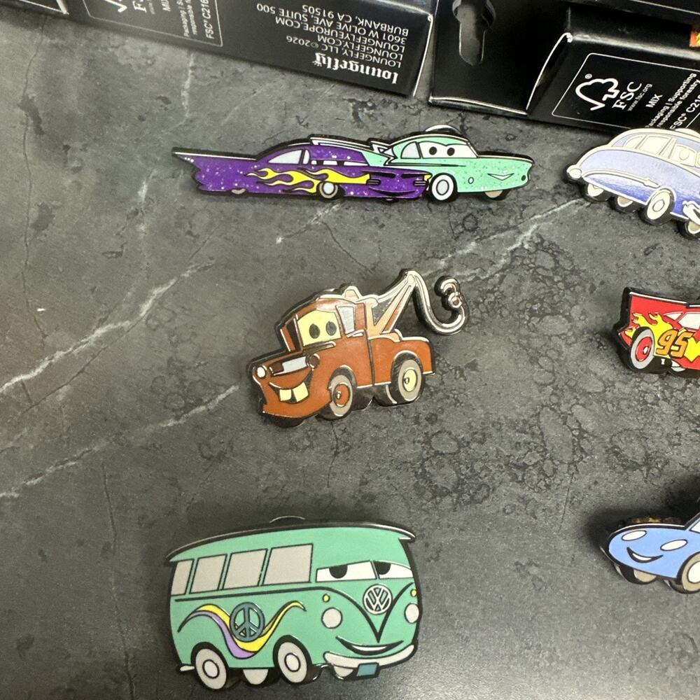 Set of 6 w/ Chaser - Disney Loungefly Pixar Cars Ramone Flo Chaser Pin Mater - Picture 2 of 5